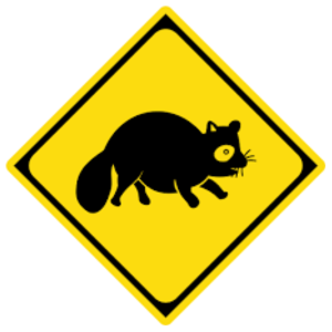 Tanuki road sign Japan