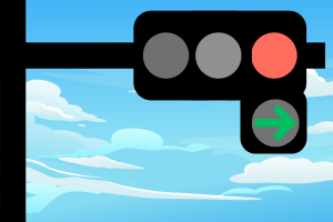 Japan traffic lights green arrow