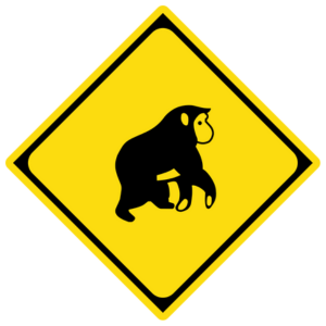 Monkey road sign Japan